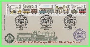 G.B. 1980 Trains set on official Bradbury First Day Cover, Loughborough