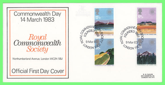 G.B. 1983 Commonwealth Day set on D G Taylor First Day Cover, London WC2