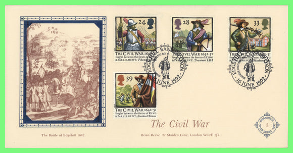 G.B. 1992 The Civil War official Brian Reeve First Day Cover, Banbury