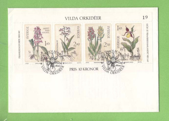 Sweden 1982 Wild Orchids Sheet on First Day Cover