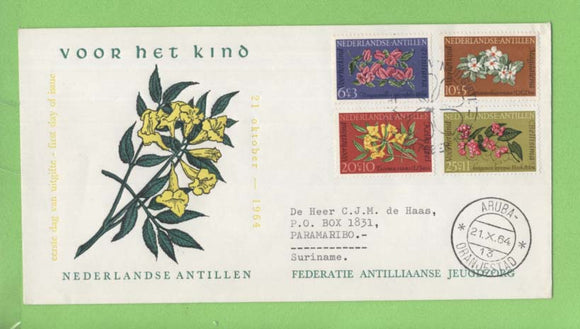 Netherlands Antilles 1964 Child Welfare, Flowers set First Day Cover