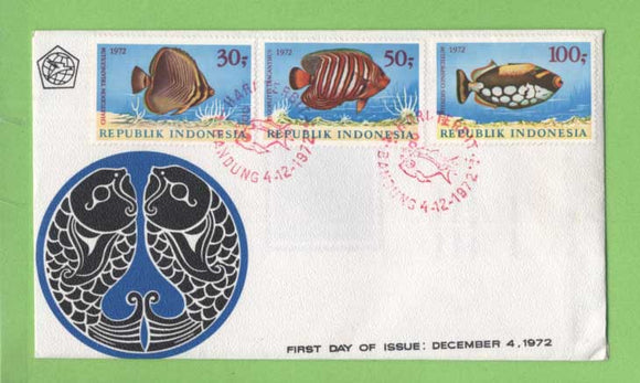 Indonesia 1972 Fish (2nd series) set on First Day Cover