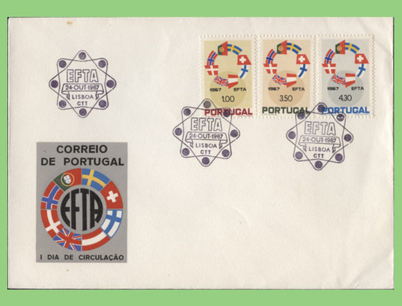 Portugal 1987 EFTA, flags set on First Day Cover