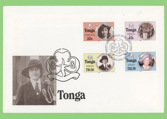 Tonga 1985 Queen Mother set First Day Cover