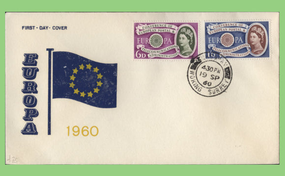 G.B. 1960 Europa set on u/a First Day Cover, Woking Surrey