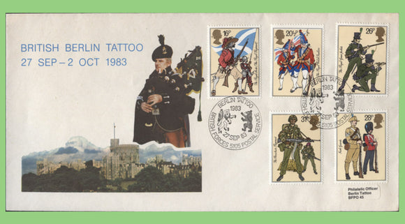 G.B. 1983 British Berlin Tattoo cover with British Army set & special BFPS 5105 cover