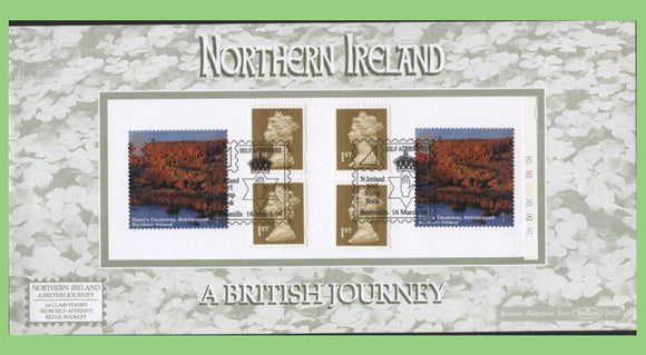 G.B. 2004 Northern Ireland booklet stamps on First Day Cover, Bushmills