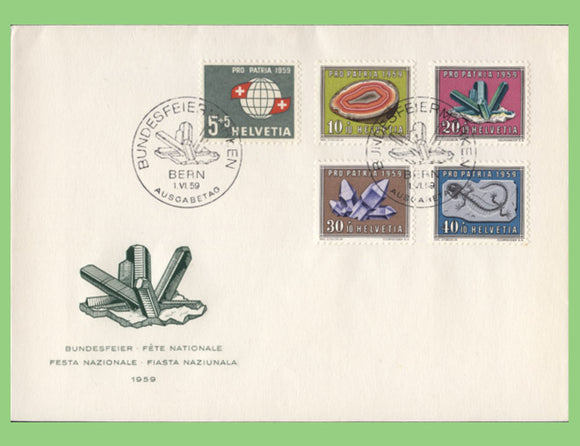 Switzerland 1959 Pro Patria set on illustrated First Day Cover, Bern