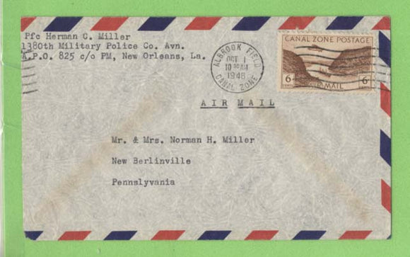 Canal Zone 1946 6c Airmail cover to USA