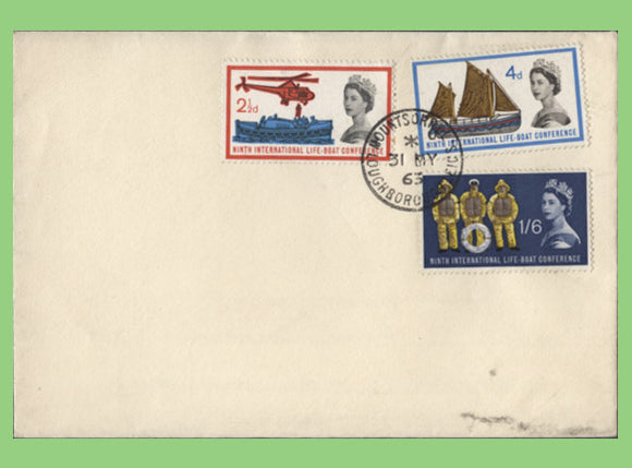 G.B. 1963 International Lifeboat set on plain First Day Cover, Loughborough
