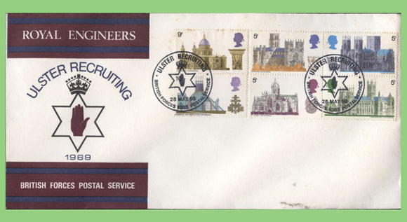 G.B. 1969 Cathedrals set on Royal Engineers First Day Cover, Ulster BFPS 1085
