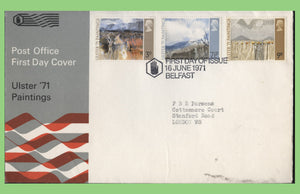 G.B. 1971 Ulster 71 Paintings set on Post Office First Day Cover, Belfast