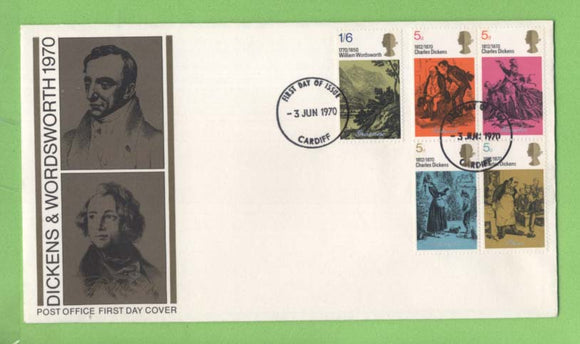 G.B. 1970 Anniversaries set on Post office u/a First Day Cover, Cardiff