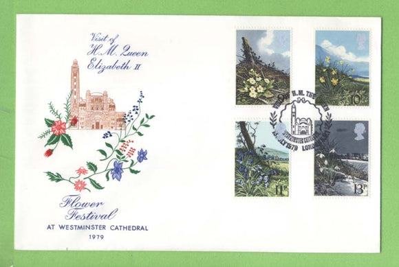 G.B. 1979 Visit of QEII to Flower Festival at Westminster Cathedral commemorative cover