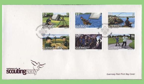Guernsey 2007 Scouts Centenary set on First Day Cover