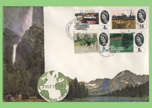 G.B. 1964 International Geographical Congress set on First Day Cover, Brookmans Park cds