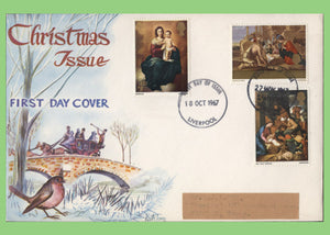 G.B. 1967 Christmas set on double date Connoisseur First Day Cover, Liverpool