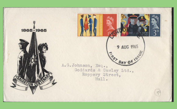 G.B. 1965 Salvation Army phosphor set First Day Cover, London W C