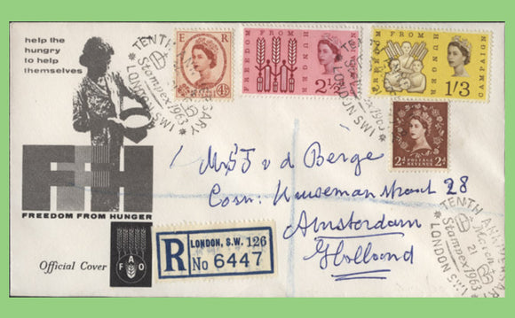 G.B. 1963 FFH Phosphor set on official First Day Cover, Stampex H/S