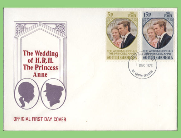 South Georgia 1973 Royal Wedding set on First Day Cover