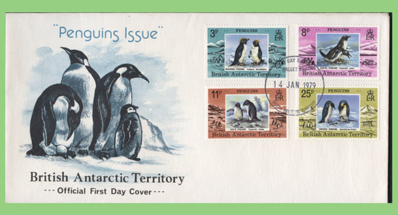 British Antarctic Territory 1979 Penguins set on First Day Cover