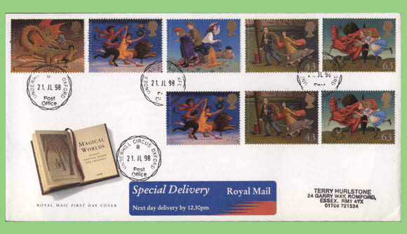 G.B. 1998 Magical Worlds set on Royal Mail First Day Cover, Underhill Circus cds