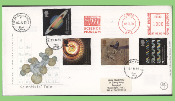 G.B. 1999 Scientists Tale set on Royal Mail First Day Cover Science Museum & cds