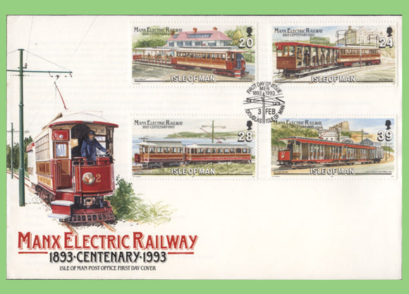 Isle of Man 1993 Manx Electric Railway set First Day Cover