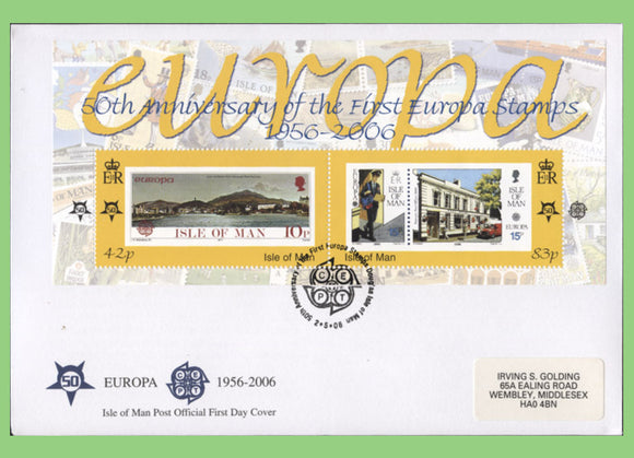 Isle of Man 2006 Europa mini sheet on First Day Cover