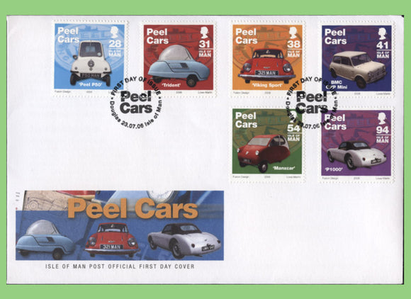Isle of Man 2006 Peel Cars set on First Day Cover
