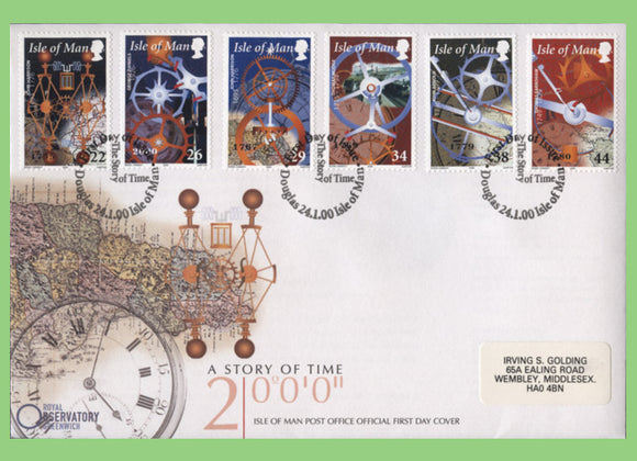 Isle of Man 2000 The Story of Time set on First Day Cover