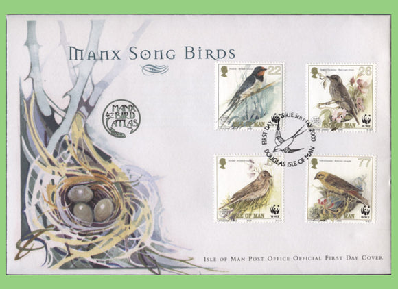 Isle of Man 2000 Song Birds set on First Day Cover