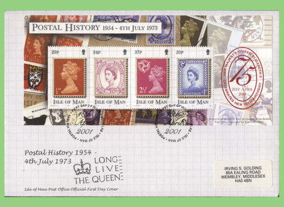 Isle of Man 2001 Postal History mini sheet First Day Cover