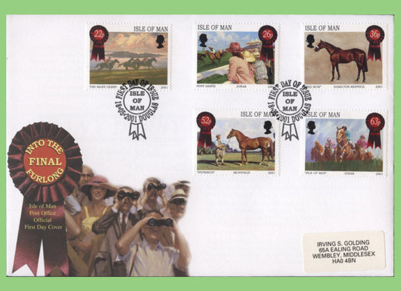 Isle of Man 2001 Horse Racing Paintings set First Day Cover