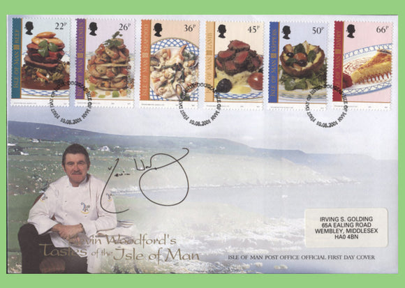 Isle of Man 2001 Kevin Woodford's Tastes, Food set First Day Cover