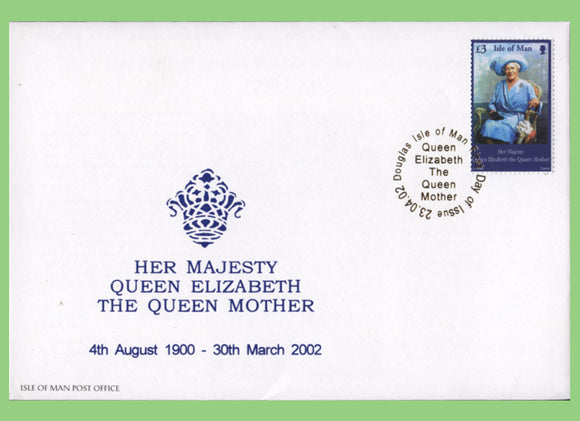 Isle of Man 2002 Queen Elizabeth the Queen Mother on First Day cover