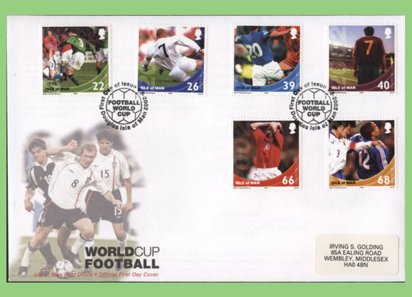 Isle of Man 2002 World Cup Football set on First Day cover