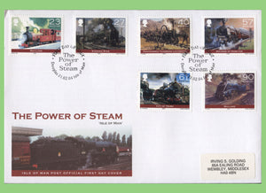 Isle of Man 2004 The Power of Steam set First Day Cover