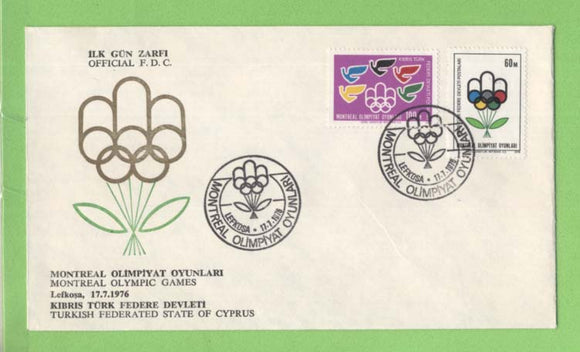 Cyprus (Turkish) 1976 Olympic Games, Montreal set on First Day Cover