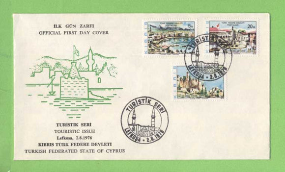 Cyprus (Turkish) 1976 Tourism set on First Day Cover