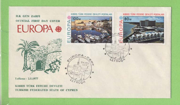 Cyprus (Turkish) 1977 Europa set on First Day Cover