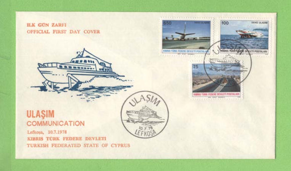 Cyprus (Turkish) 1978 Communications on First Day Cover