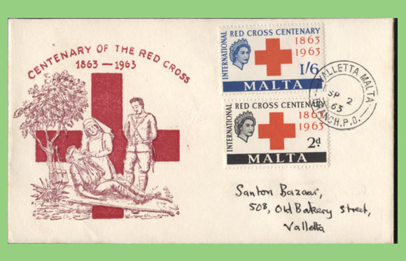 Malta 1963 Red Cross set on First Day Cover