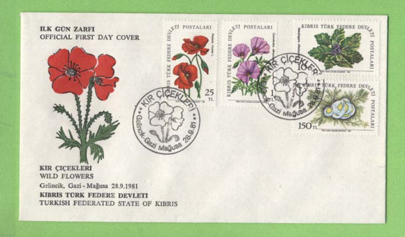 Cyprus (Turkish) 1981 Flowers on First Day Cover