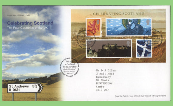 G.B. 2006 Celebrating Scotland m/s Royal Mail First Day Cover, Tallents House