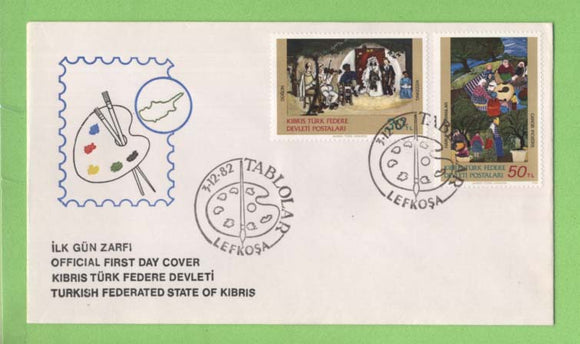 Cyprus (Turkish) 1982 Art (1st series) set on First Day Cover