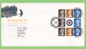 G.B. 1998 Breaking Barriers Booklet pane on Post Office First Day Cover, Bureau