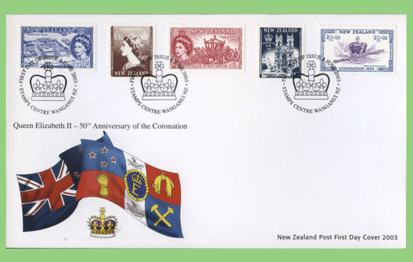 New Zealand 2003 50th Anniversary of QEII Coronation set First Day Coveri