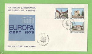 Cyprus 1978 Europa. Architecture set on First Day Cover