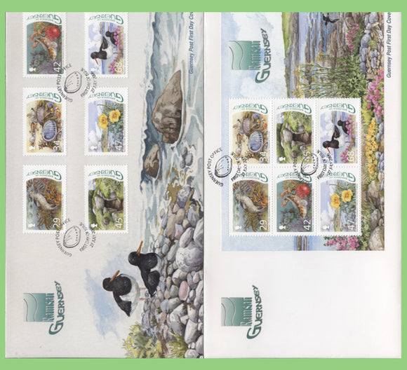 Guernsey 2006 Ramsar Wetlands set & sheet on two First Day Covers